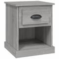 Miniatyrbilde 1 av 10: vidaXL Nattbord grå sonoma 39x39x47,5 cm konstruert tre