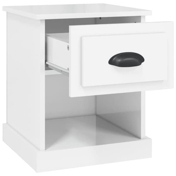 vidaXL Nattbord høyglans hvit 39x39x47,5 cm konstruert tre