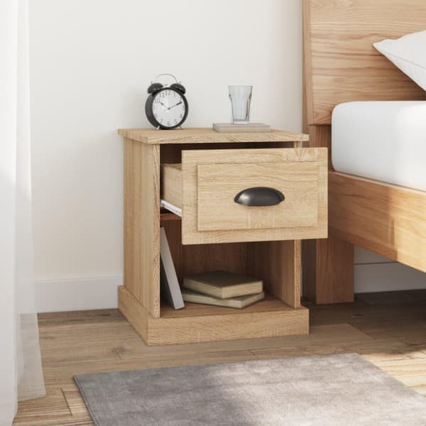 vidaXL Sängbord sonoma-ek 39x39x47,5 cm konstruerat trä