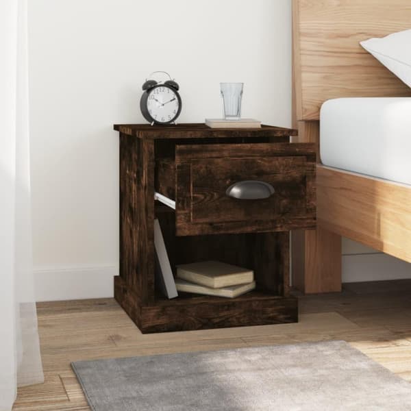 vidaXL Nattbord 2 stk røkt eik 39x39x47,5 cm konstruert tre