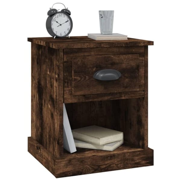 vidaXL Nattbord 2 stk røkt eik 39x39x47,5 cm konstruert tre