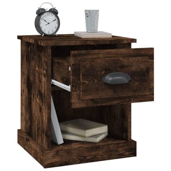 vidaXL Nattbord 2 stk røkt eik 39x39x47,5 cm konstruert tre