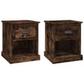 Miniatyrbilde 1 av 11: vidaXL Nattbord 2 stk røkt eik 39x39x47,5 cm konstruert tre