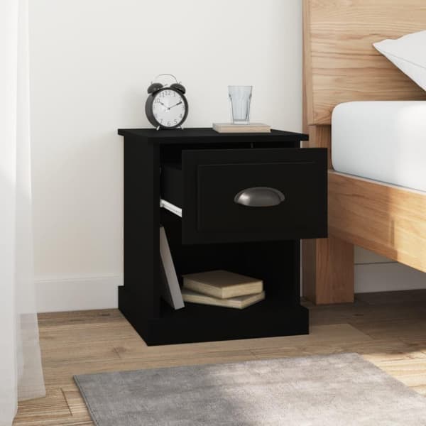 vidaXL sengebord 39x39x47,5 cm konstrueret træ sort