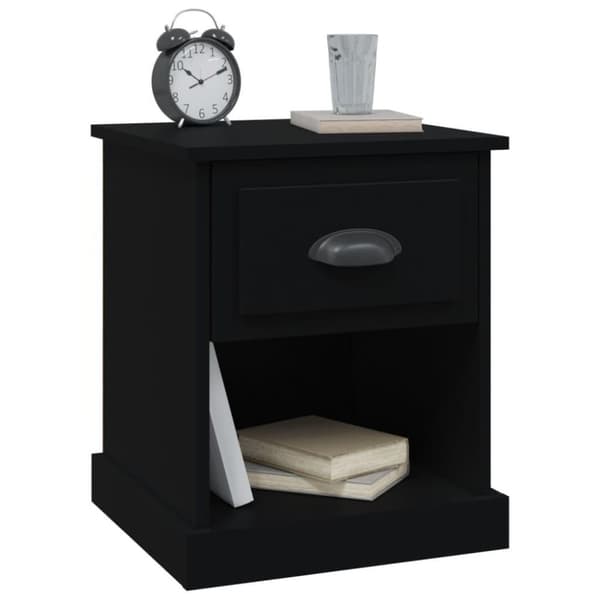 vidaXL sengebord 39x39x47,5 cm konstrueret træ sort