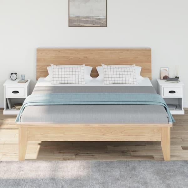 vidaXL sengeborde 2 stk. 39x39x47,5 cm konstrueret træ hvid