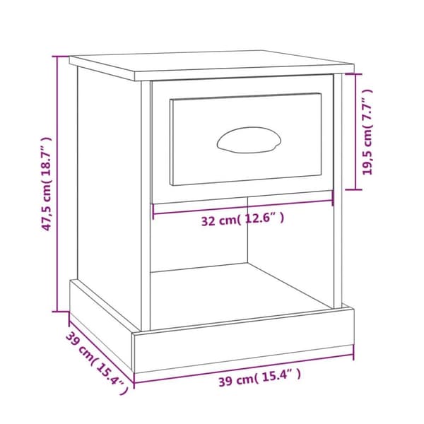 vidaXL sengeborde 2 stk. 39x39x47,5 cm konstrueret træ hvid