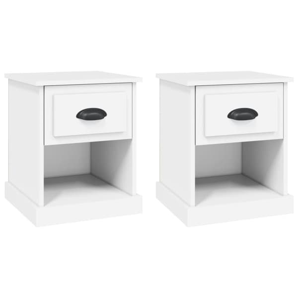 vidaXL sengeborde 2 stk. 39x39x47,5 cm konstrueret træ hvid