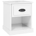 Miniatyrbillede 1 af 10: vidaXL sengebord 39x39x47,5 cm konstrueret træ hvid højglans