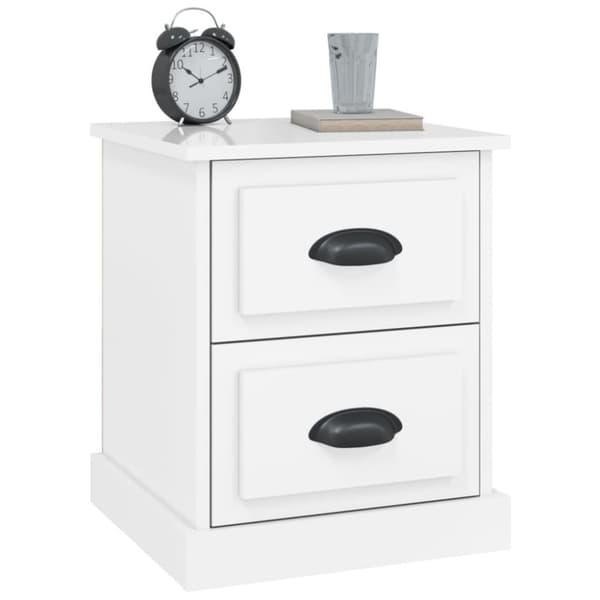 vidaXL Nattbord 2 stk høyglans hvit 39x39x47,5 cm konstruert tre