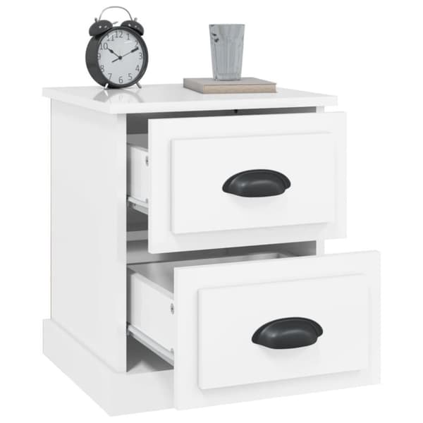 vidaXL Nattbord 2 stk høyglans hvit 39x39x47,5 cm konstruert tre
