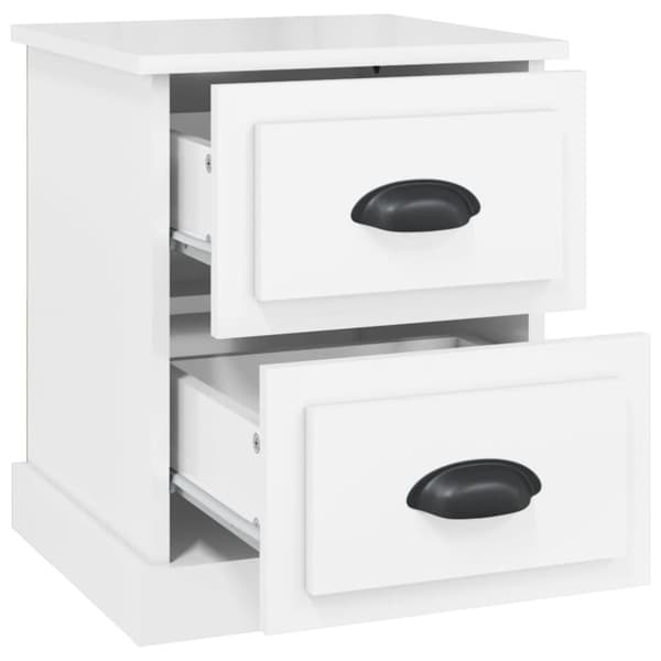 vidaXL Nattbord 2 stk høyglans hvit 39x39x47,5 cm konstruert tre