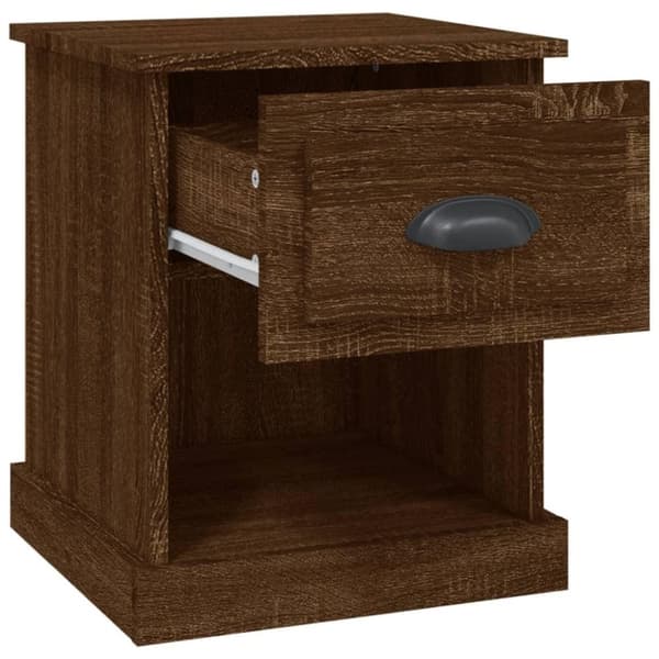 vidaXL Nattbord brun eik 39x39x47,5 cm konstruert tre