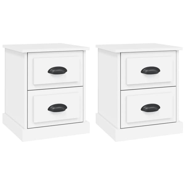 vidaXL Sängbord 2 st vit 39x39x47,5 cm konstruerat trä