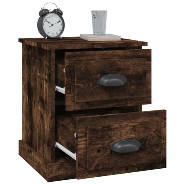 vidaXL Nattbord røkt eik 39x39x47,5 cm konstruert tre