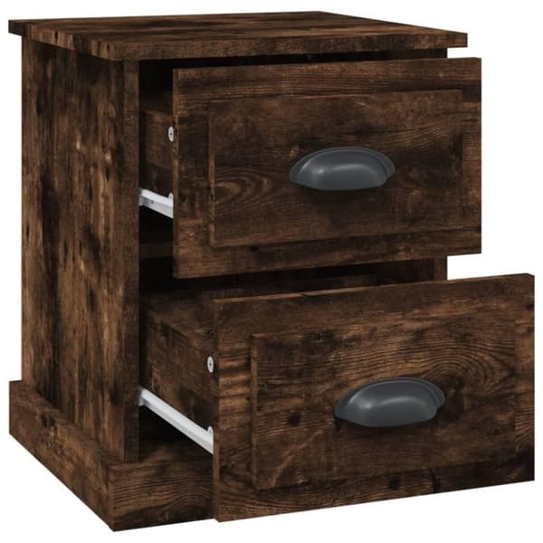 vidaXL Nattbord røkt eik 39x39x47,5 cm konstruert tre