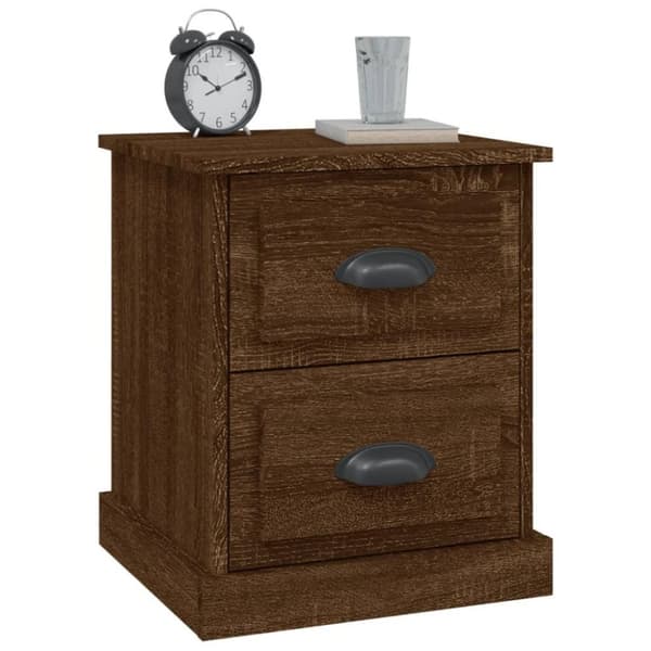 vidaXL Nattbord brun eik 39x39x47,5 cm konstruert tre
