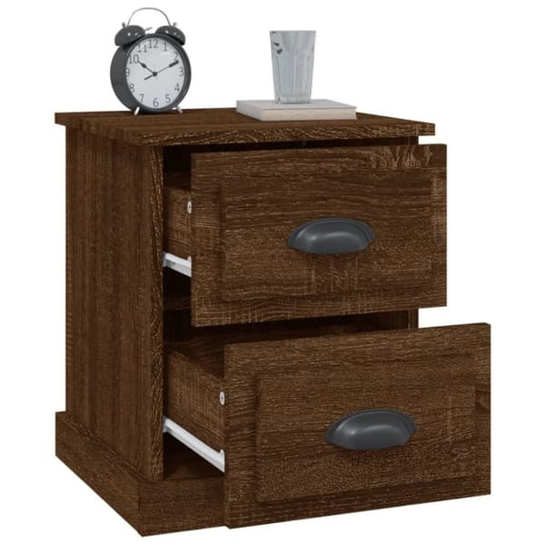 vidaXL Nattbord brun eik 39x39x47,5 cm konstruert tre
