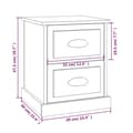 Miniatyrbilde 11 av 11: vidaXL Nattbord 2 stk brun eik 39x39x47,5 cm konstruert tre
