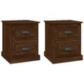 Miniatyrbilde 1 av 11: vidaXL Nattbord 2 stk brun eik 39x39x47,5 cm konstruert tre