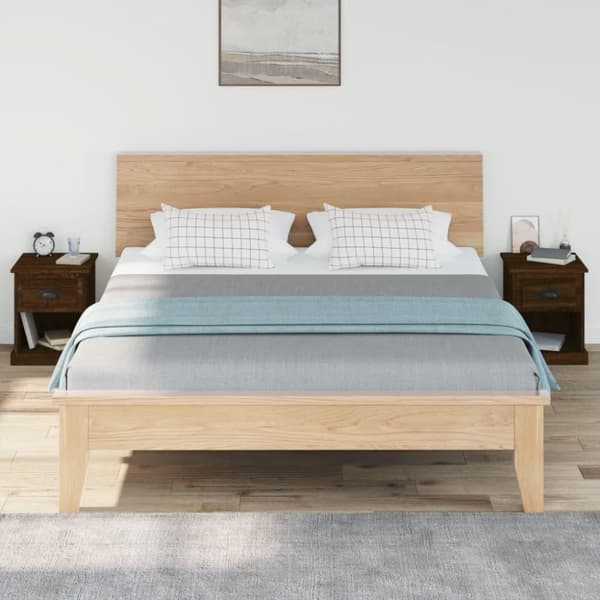 vidaXL sengeborde 2 stk. 39x39x47,5 cm konstrueret træ brunt eg