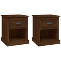 Miniatyrbillede 1 af 11: vidaXL sengeborde 2 stk. 39x39x47,5 cm konstrueret træ brunt eg
