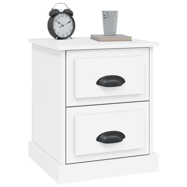 vidaXL sengebord 39x39x47,5 cm konstrueret træ hvid