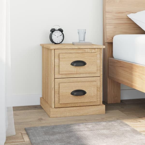 vidaXL sengebord 39x39x47,5 cm konstrueret træ sonoma-eg