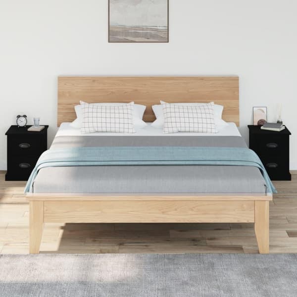 vidaXL sengeborde 2 stk. 39x39x47,5 cm konstrueret træ sort