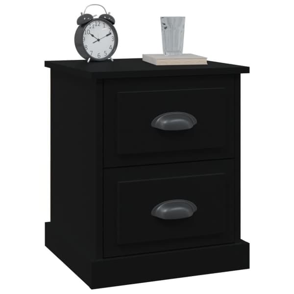 vidaXL sengeborde 2 stk. 39x39x47,5 cm konstrueret træ sort
