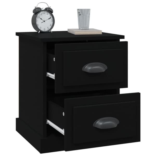 vidaXL sengeborde 2 stk. 39x39x47,5 cm konstrueret træ sort