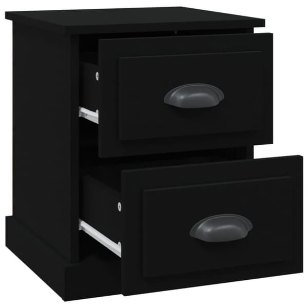vidaXL sengeborde 2 stk. 39x39x47,5 cm konstrueret træ sort