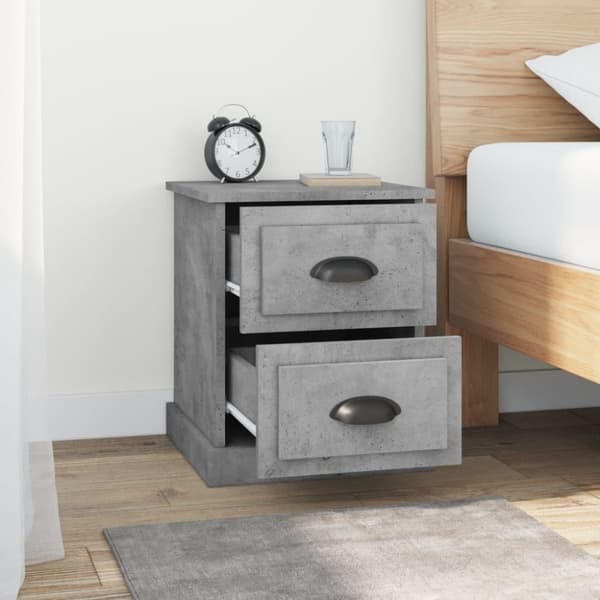 vidaXL sengeborde 2 stk. 39x39x47,5 cm konstrueret træ betongrå