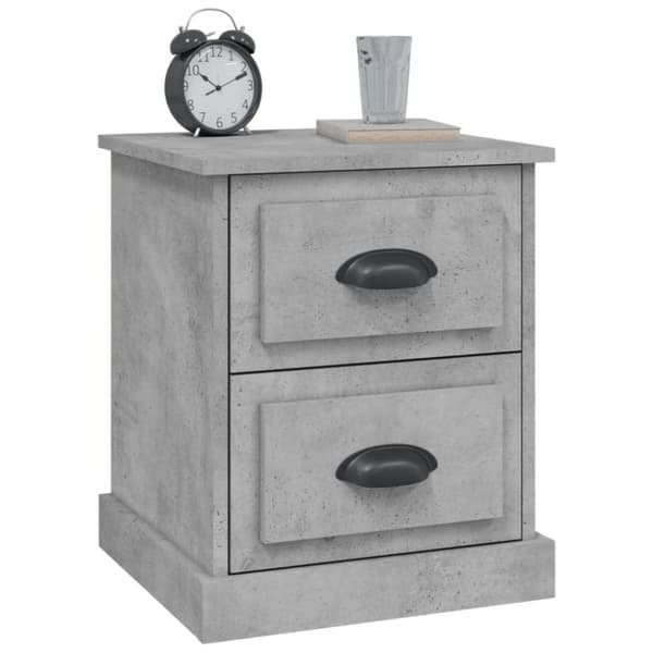 vidaXL sengeborde 2 stk. 39x39x47,5 cm konstrueret træ betongrå