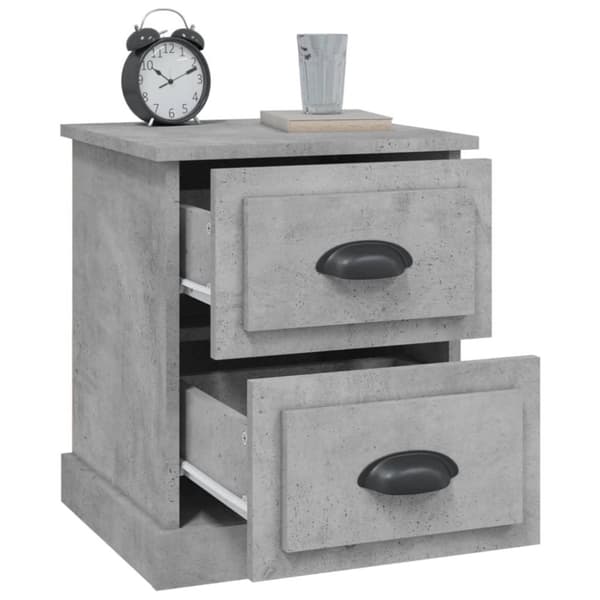 vidaXL sengeborde 2 stk. 39x39x47,5 cm konstrueret træ betongrå