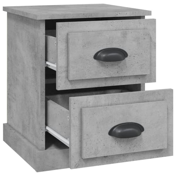 vidaXL sengeborde 2 stk. 39x39x47,5 cm konstrueret træ betongrå