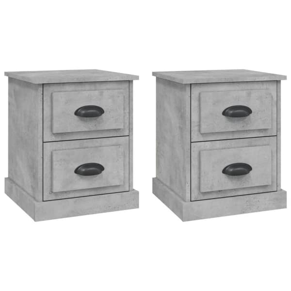 vidaXL sengeborde 2 stk. 39x39x47,5 cm konstrueret træ betongrå