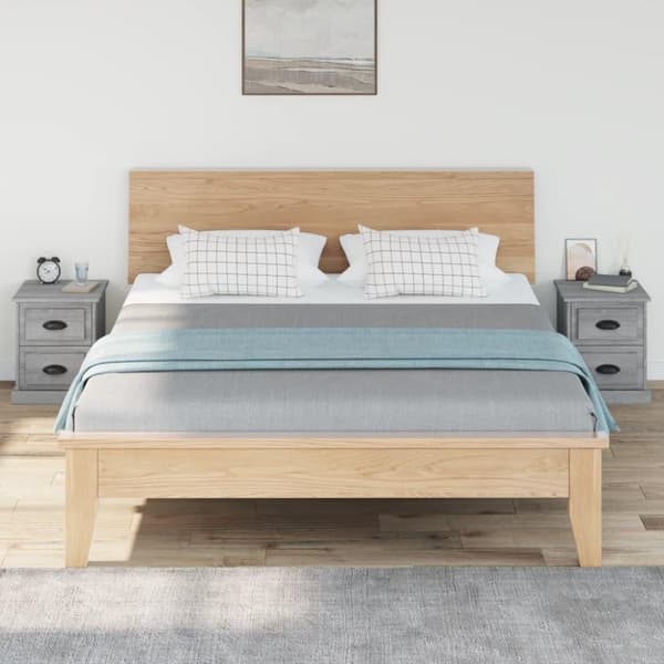 vidaXL sengeborde 2 stk. 39x39x47,5 cm konstrueret træ grå sonoma-eg