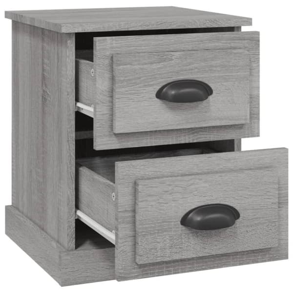 vidaXL sengeborde 2 stk. 39x39x47,5 cm konstrueret træ grå sonoma-eg