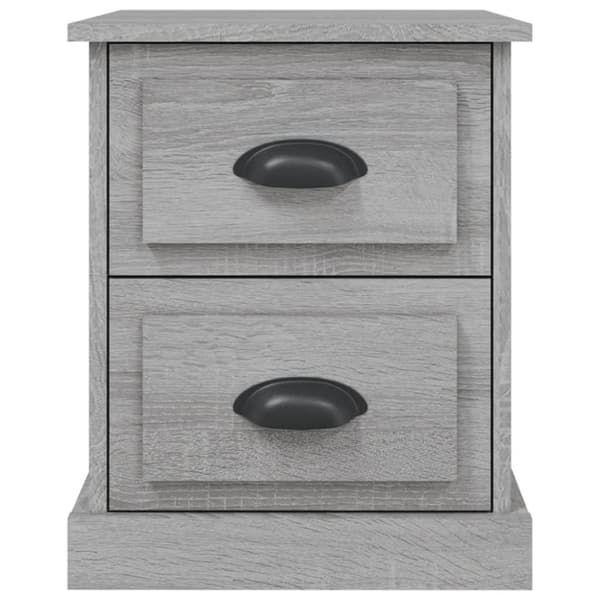 vidaXL sengeborde 2 stk. 39x39x47,5 cm konstrueret træ grå sonoma-eg