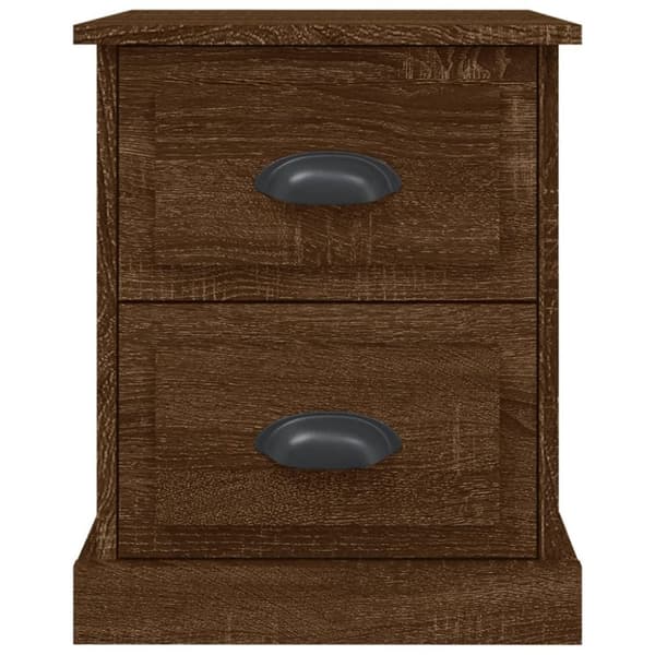 vidaXL sengeborde 2 stk. 39x39x47,5 cm konstrueret træ brunt eg