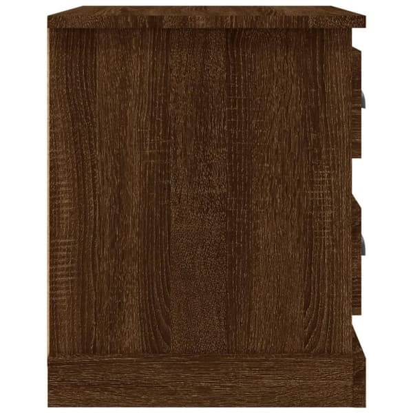 vidaXL sengeborde 2 stk. 39x39x47,5 cm konstrueret træ brunt eg