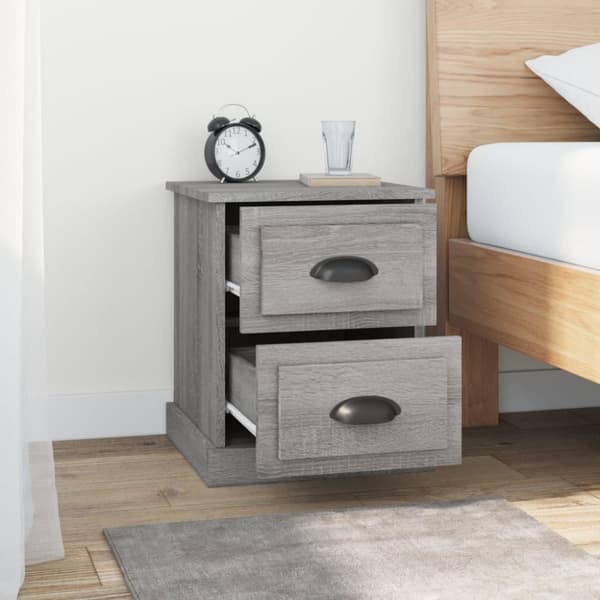 vidaXL sengebord 39x39x47,5 cm konstrueret træ grå sonoma-eg