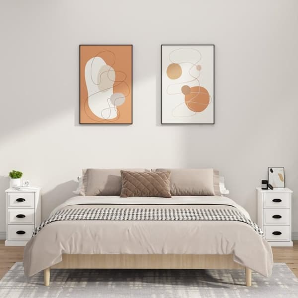 vidaXL Sängbord vit högglans 39x39x67 cm konstruerat trä