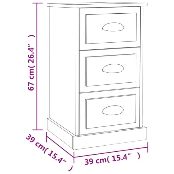 vidaXL Sängbord vit högglans 39x39x67 cm konstruerat trä