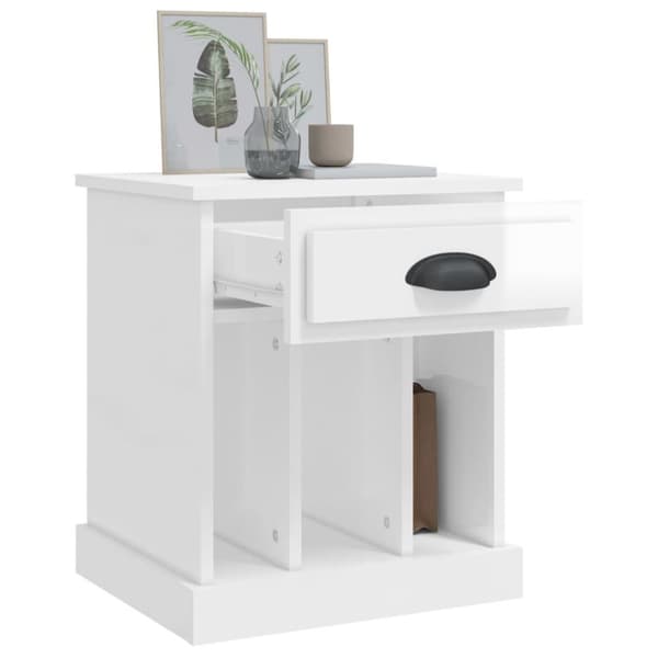 vidaXL sengeborde 2 stk. 43x36x50 cm hvid højglans
