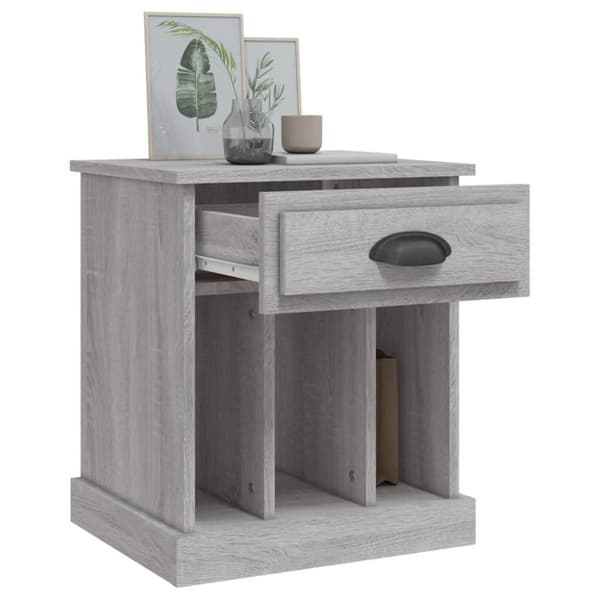 vidaXL sengeborde 2 stk. 43x36x50 cm grå sonoma-eg