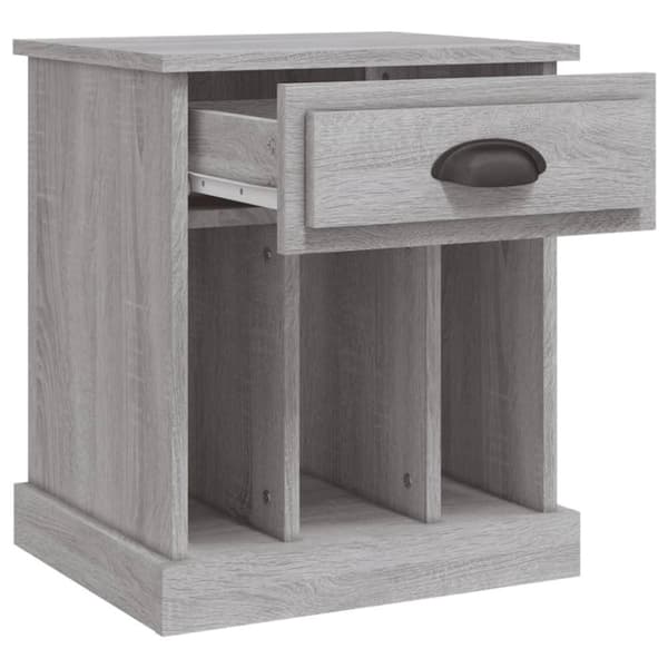 vidaXL sengeborde 2 stk. 43x36x50 cm grå sonoma-eg