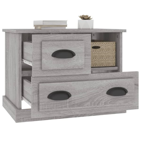 vidaXL sengebord 60x39x45 cm grå sonoma-eg