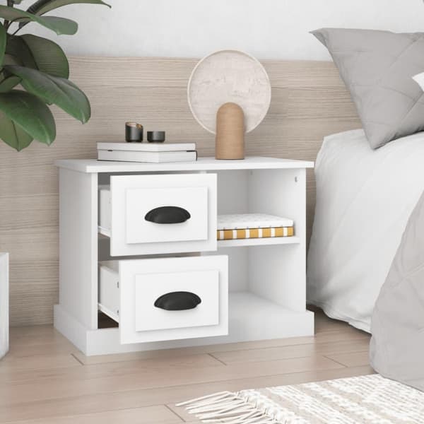 vidaXL sengebord 60x35,5x45 cm hvid